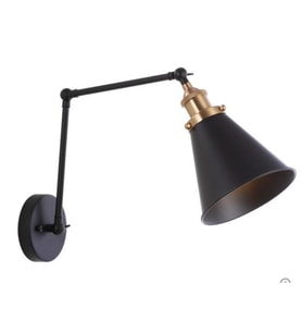 MYLİGHTS  ÜÇ MAFSALI HAREKETLİ HUNIN APLİK  AKRPBAT APLİK  OKUMA LAMBASI  EN  18 CM (Siyah)