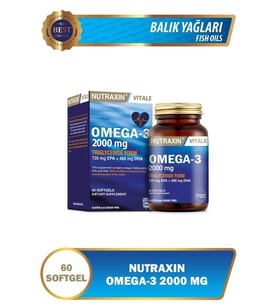 Nutraxin Omega 3 Balık Yağı - Omega 3 2000 Mg - EPA DHA GOED