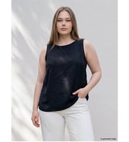 LCW Curve Siyah Büyük Beden Modal Karışımlı Bluz