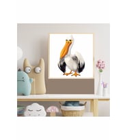 Pelikan Çocuk Odası Ahşap Çerçeve Tablo