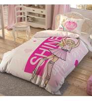 Taç Tek Kişilik Lisansli Nevresim Takımı-Barbie Ballet (Pembe)