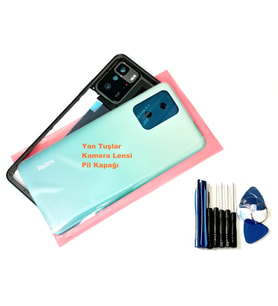 Xiaomi Redmi NOTE 10 PRO (5G) KASA Arka Pil Batarya Kapağı (TAMİR SETİ) MAVİ