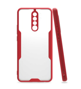 Xiaomi Redmi 9 Kılıf Parfe Kenarları Pastel Renk Silikon Kılıf (Kırmızı)