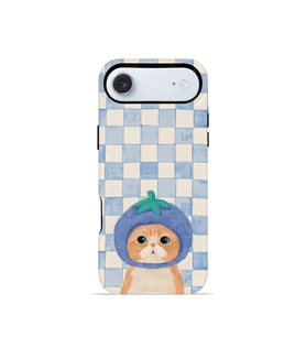 iPhone 17 Air Vorian Çift Katmanlı Kılıf Blueberry Cat Check