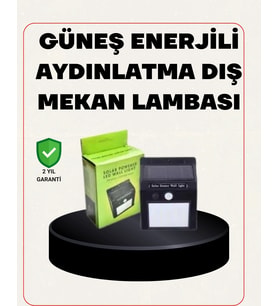 Bahçe Ve Veranda İçin Güneş Paneli İle Otomatik Şarj Olan Led Duvar Lambası
