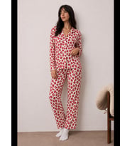 Night Kadın Uzun Kollu Düğmeli Alt Üst Uyku Pijama Takımı