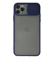 Iphone 11 Kılıf Palm Buzlu Kamera Sürgülü Silikon - Lacivert