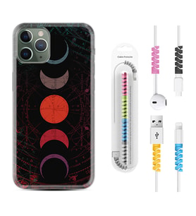 Apple iPhone 11 12 13 14 Pro Max Kılıf Kablo Koruma Spiral Silikon Epiclys 1645