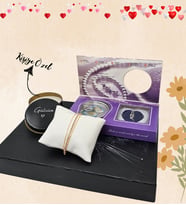 İstiridye İçinde Gerçek İnci Kolye & Kişiye Özel Mum & Trend Bileklik Hediye Seti