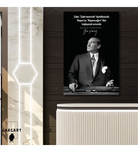 Tekli Dikey Kanvas Makam Panosu Atatürk Sözleri Zafer Sözü
