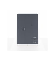 Arges Gardrop 6 Raflı 3 Çekmeceli Tek Askılı 132x30x195 Antrasit-Antrasit