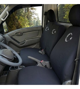 Hyundai H100 Siyah Penye Oto Koltuk Kılıfı - Ay Yıldız Baskılı