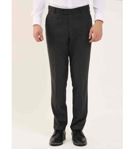 Koyu Gri Erkek Regular Fit Düz Klasik Pantolon