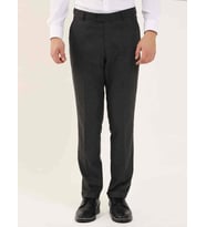 Koyu Gri Erkek Regular Fit Düz Klasik Pantolon