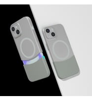 Apple iPhone 15 Uyumlu Kılıf M-Safe Şarj Özellikli Mıknatıslı Zore Duble Kapak (Gri)