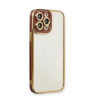 Apple İphone 13 Pro Kılıf Liva Lens Silikon - Bordo