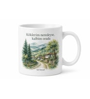 Orman Kenarı Memleket Temalı Baskılı Kupa Bardak Hediye Porselen Mug