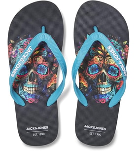 JACK JONES Erkek Kuru Kafa Desenli Parmak Arası Terlik 12280854