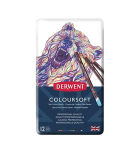 Derwent Coloursoft Metal Kuru Boya Teneke Kutu 12'li