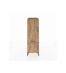 Kronos Dolap 2 Raflı Tek Çekmeceli 2 Kapaklı 44x59x134 Çam-Çam