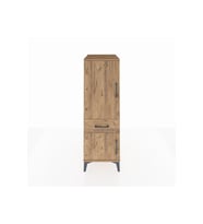 Kronos Dolap 2 Raflı Tek Çekmeceli 2 Kapaklı 44x59x134 Çam-Çam