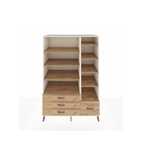 Kronos Dolap 9 Raflı 4 Çekmeceli  132x59x195 Aytaşı-Çam/Çam