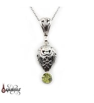 Otantik Peridot Taşlı 925 Ayar Gümüş Kolye