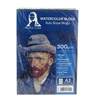SÜDOR MN27-3 MONA LISA SPİRALLİ RESİM DEFTERİ - SULU BOYA BLOĞU A3 (42x29.7cm) 300gr. 15YP.