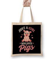 Adorable Just a Girl Who Loves Pigs Women Bez Çanta Uzun Saplı