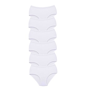 Mulvxbrf Brf02 6 Adet Kadın Yüksek Bel Bato Kalın Lastik Külot Beyaz (Mulvix)