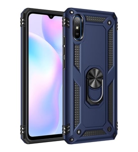 Redmi 9A Kılıf Sofya Yüzüklü Silikon Kapak - Lacivert