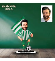KİŞİYE ÖZEL YEŞİL BEYAZ ERKEK TARAFTAR TASARIMLI KARİKATÜR BİBLO B61
