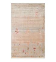 Hoom Rugs Nepal ZR 15 Yün Viskon Tensel Beige Autumn Otantik Modern Uşak Halısı (Bej)
