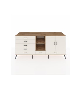 Kronos Konsol 4 Raflı 6 Çekmeceli 2 Kapaklı 220x59x99 Çam-Aytaşı/Aytaşı