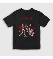 Presmono Unisex Çocuk Siyah Cry For Me K-Pop Twice T-Shirt 280222tt