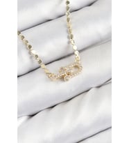 Pirinç Zirkon Taşlı Tifany Model Ezme Zincir Gold Renk Kadın Kolye 5886