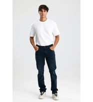 #ErkekJean Straight Fit Koyu Indigo Denim Rahat Konforlu Clint50 Erkek Jean Pantolon