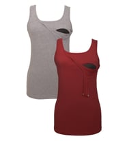 LuvmaBelly MYRA1501_1505 Emzirme atlet seti (Gri-Kırmızı)