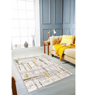 Yeşil Sarı Spor Kaymaz Taban Makinede Yıkanabilir Halı SY03 - 100 x 160 cm
