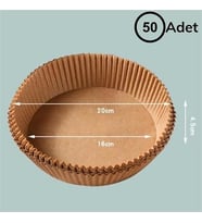 Air Fryer Pişirme Kağıdı Hava Fritöz Yağ Geçirmez Yapışmaz Tabak Model 50 Adet