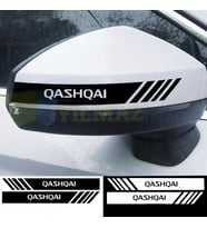 Nissan Qashqai Yan Dikiz Ayna Şerit Oto Sticker Etiket Yapıştırma Çıkartma 3 Çift ( 20 X 2 Cm Ölçü )