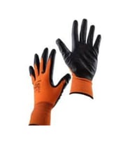 İşçi Eldiveni L No:10 Polyester Örme Nitril Eldiven TURUNCU RENK (5 Lİ)