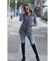 Barbora Günlük Rahat Kesim Kadın Ceket tr129füme (Siyah)