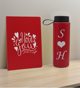 BK Gift Sevgiliye Özel İsimli Kırmızı Defter ve Cam Matara Hediye Seti-8, Sevgiliye Hediye, Sevgililer Günü, Yeni İş Hediyesi