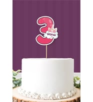 Unicorn Temalı 3 Yaşında (üç) Pasta Süsü *Kalın Kağıt