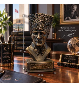 ATATÜRK BÜSTÜ (Benim En Büyük Eserim Türkiye Cumhuriyeti) 20x10