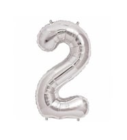 2 Rakam Gümüş Folyo Balon 32 inc 72 cm