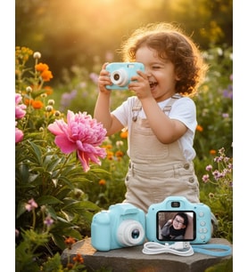 Mavi Kompakt Mini Kamera Hd Video Ve Fotoğraf Çekim Özellikli Şarjlı Model