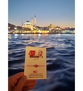 100.Yıla Özel Türk Bayraklı Kırmızı İpli Bileklik