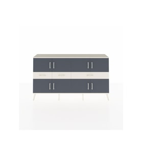 Arges Konsol 5 Raflı 3 Çekmeceli 8 Kapaklı 176x30x99 Aytaşı-Antrasit/Aytaşı